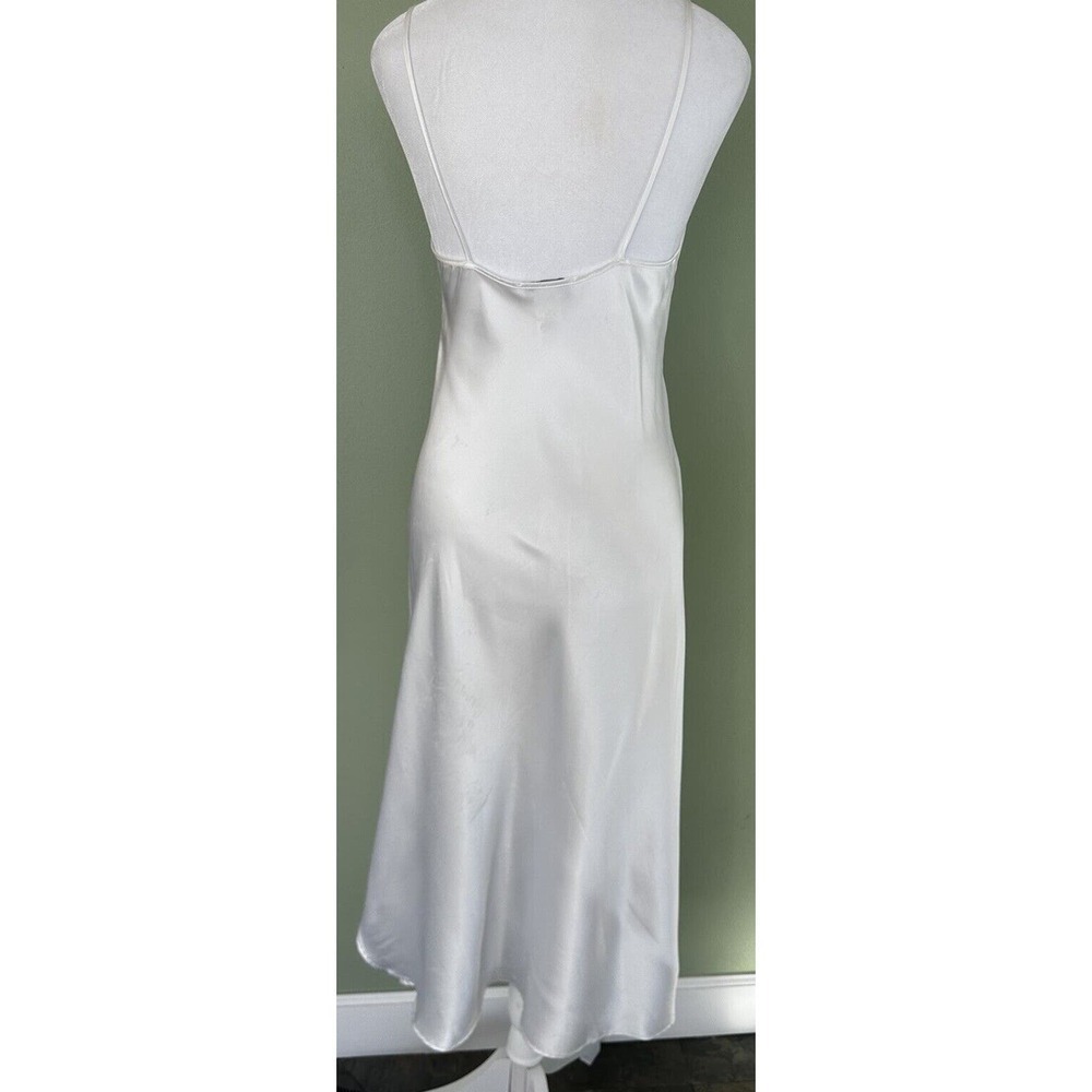 Val Mode Lingerie White Beaded Slip Dress Size Small Vintage 90’s Gown Dainty - Picture 8 of 13